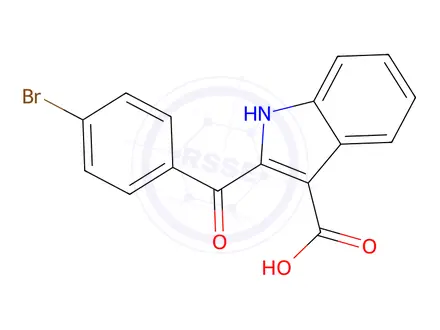 Chemical structure of 2-(4-Bromobenzoyl)-1H-indole-3-carboxylic acid
