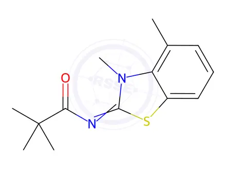 Chemical structure of N-(3,4-Dimethylbenzo[d]thiazol-2(3H)-ylidene)pivalamide