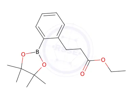 Chemical structure of Ethyl 3-(2-(4,4,5,5-tetramethyl-1,3,2-dioxaborolan-2-yl)phenyl)propanoate
