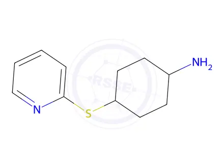 Chemical structure of 4-(Pyridin-2-ylthio)cyclohexan-1-amine