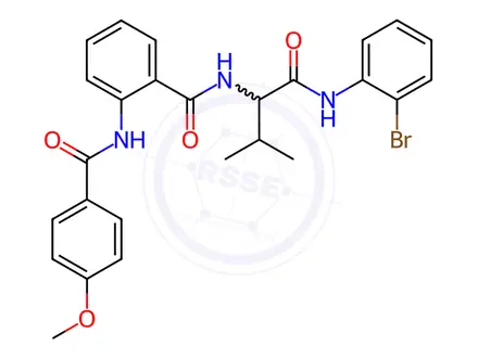 Chemical structure of Benzamide, N-[1-[[(2-bromophenyl)amino]carbonyl]-2-methylpropyl]-2-[(4-methoxybenzoyl)amino]-(9CI)