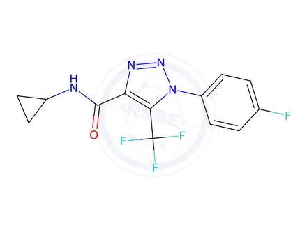 Chemical structure of n-Cyclopropyl-1-(4-fluorophenyl)-5-(trifluoromethyl)-1h-1,2,3-triazole-4-carboxamide