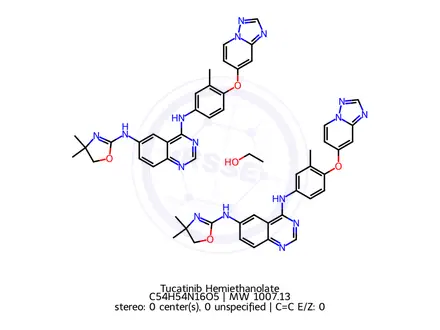 Chemical structure of Tucatinib Hemiethanolate