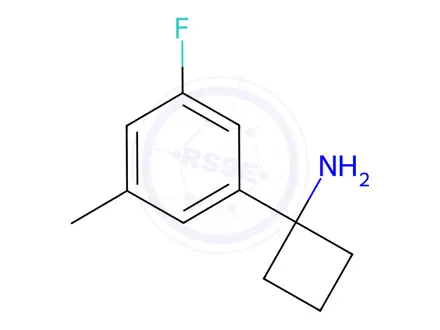 Chemical structure of 1-(3-Fluoro-5-methylphenyl)cyclobutanamine