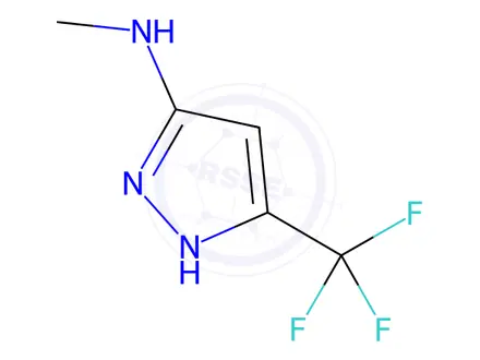 Chemical structure of N-methyl-5-(trifluoromethyl)-1H-pyrazol-3-amine
