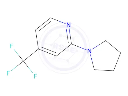 Chemical structure of 2-(Pyrrolidin-1-yl)-4-(trifluoromethyl)pyridine