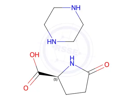 Chemical structure of 5-OXOPROLINE, COMPOUND WITH PIPERAZINE (1:1)