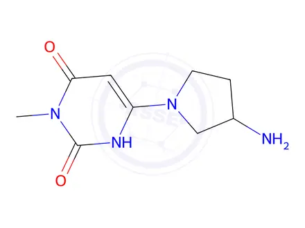 Chemical structure of 6-(3-Aminopyrrolidin-1-yl)-3-methylpyrimidine-2,4(1h,3h)-dione