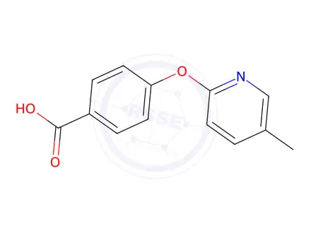 Chemical structure of 4-[(5-methylpyridin-2-yl)oxy]benzoic acid