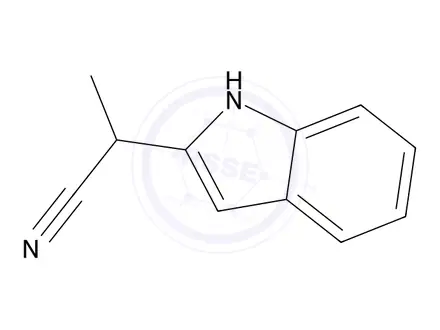 Chemical structure of 2-(1-Cyanoethyl)indole