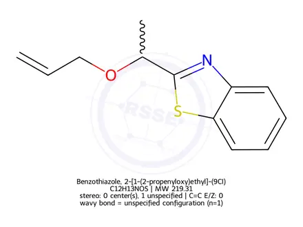 Chemical structure of Benzothiazole, 2-[1-(2-propenyloxy)ethyl]-(9CI)