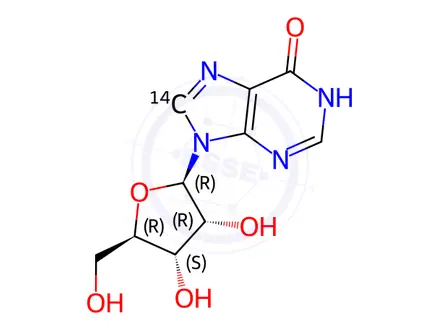 Chemical structure of INOSINE-8-14C