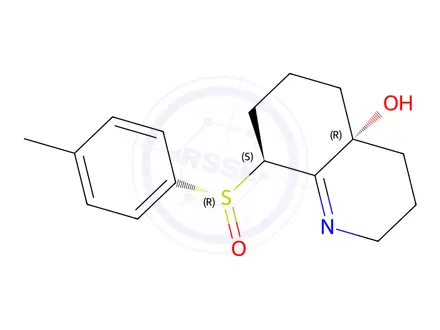 Chemical structure of 8-(4-tolylsulfinyl)-2,3,4,4a,5,6,7,8-octahydro-4a-quinolinol