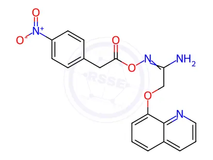 Chemical structure of N-(2-(4-Nitrophenyl)acetoxy)-2-(quinolin-8-yloxy)acetimidamide