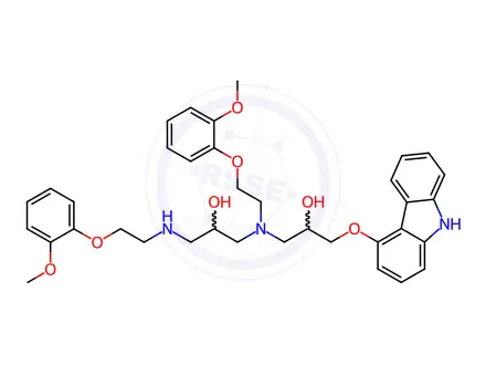 Chemical structure of Carvedilol N’-2-Hydroxy-3-[[2-(methoxyphenoxy)ethyl]amine