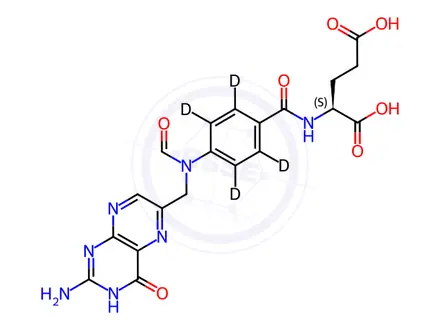 Chemical structure of 10-Formyl Folic Acid-d4