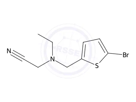 Chemical structure of 2-(((5-Bromothiophen-2-yl)methyl)(ethyl)amino)acetonitrile
