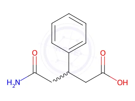 Chemical structure of 5-amino-5-oxo-3-phenylpentanoic acid