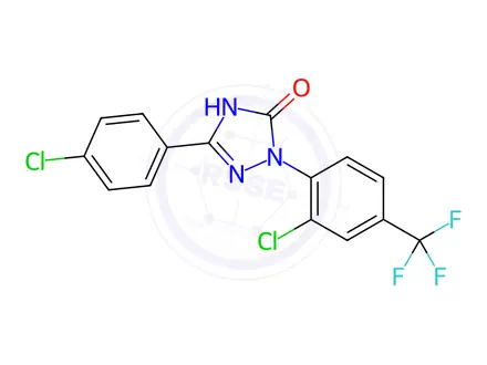 Chemical structure of 2-(2-Chloro-4-(trifluoromethyl)phenyl)-5-(2-chlorophenyl)-1H-1,2,4-triazol-3(2H)-one