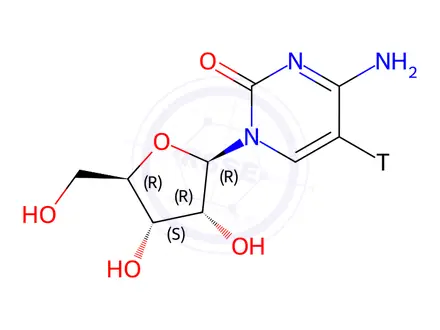 Chemical structure of CYTIDINE, [5-3H]