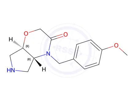 Chemical structure of rel-(4aR,7aR)-4-(4-Methoxybenzyl)hexahydropyrrolo[3,4-b][1,4]oxazin-3(2H)-one