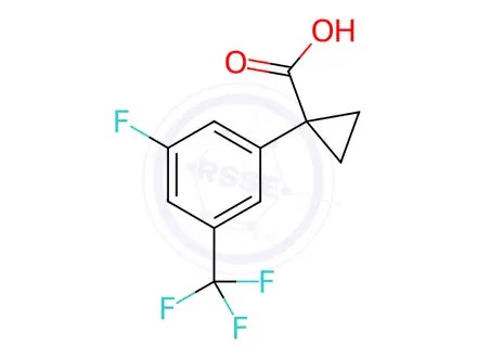 Chemical structure of 1-(3-Fluoro-5-(trifluoromethyl)phenyl)cyclopropanecarboxylic acid