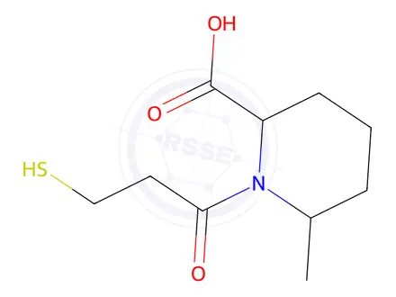 Chemical structure of 1-(3-Mercaptopropanoyl)-6-methylpiperidine-2-carboxylic Acid