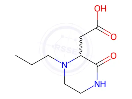 Chemical structure of 2-(3-Oxo-1-propyl-2-piperazinyl)acetic acid