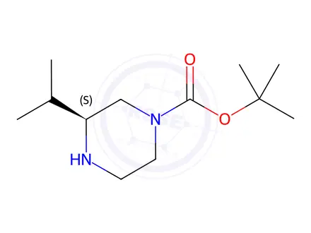 Chemical structure of (S)-1-Boc-3-Isopropylpiperazine