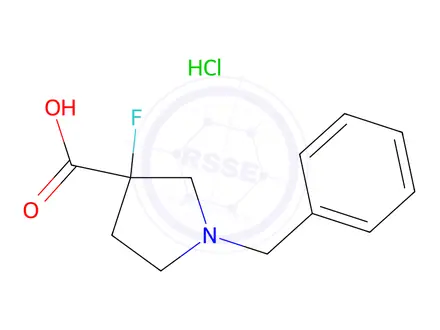 Chemical structure of 1-Benzyl-3-fluoropyrrolidine-3-carboxylic acid hydrochloride