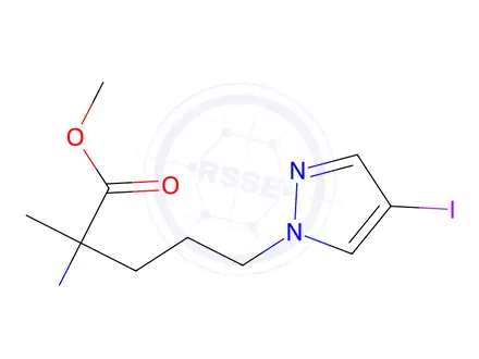 Chemical structure of Methyl 2-amino-5-(4-iodo-1h-pyrazol-1-yl)-2-methylpentanoate