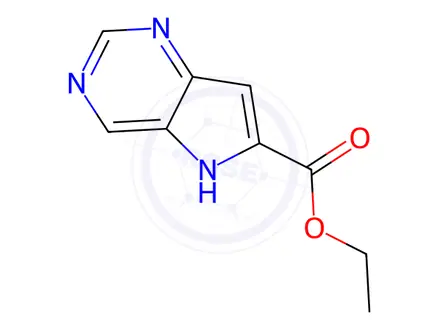 Chemical structure of ethyl 5H-pyrrolo[3,2-d]pyrimidine-6-carboxylate