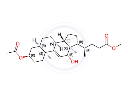 Chemical structure of methyl (R)-4-((3R,5R,8S,10S,12R,13R,14S,17R)-3-acetoxy-12-hydroxy-10,13-dimethyl-2,3,4,5,6,7,8,10,12,13,14,15,16,17-tetradecahydro-1H-cyclopenta[a]phenanthren-17-yl)pentanoate