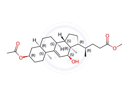 Chemical structure of methyl (R)-4-((3R,5R,8S,10S,12S,13R,14S,17R)-3-acetoxy-12-hydroxy-10,13-dimethyl-2,3,4,5,6,7,8,10,12,13,14,15,16,17-tetradecahydro-1H-cyclopenta[a]phenanthren-17-yl)pentanoate