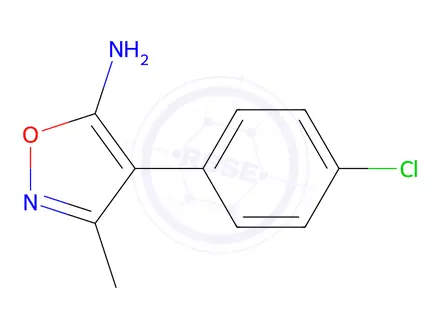Chemical structure of 4-(4-chlorophenyl)-3-methyl-5-isoxazolamine