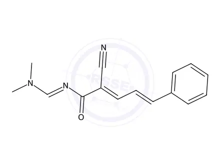 Chemical structure of (2E,4E)-2-cyano-N-((E)-(dimethylamino)methylene)-5-phenylpenta-2,4-dienamide
