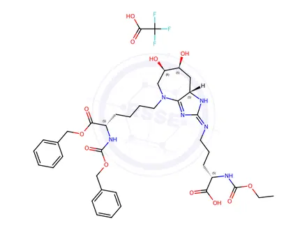 Chemical structure of N-Benzyloxycarbonyl O-Benzyl 6R,7S,8aS-Glucosepane Phenylmethyl Ester Trifluoroacetic Acid Salt