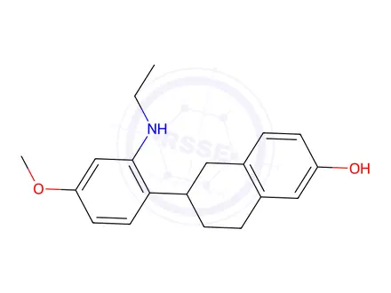 Chemical structure of 6-(2-(Ethylamino)-4-methoxyphenyl)-5,6,7,8-tetrahydronaphthalen-2-ol