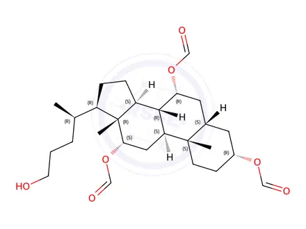 Chemical structure of (3α,5β,7α,12α)-Cholane-3,7,12,24-tetrol 3,7,12-Triformate