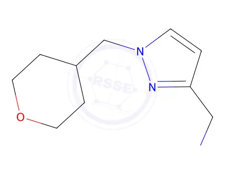 Chemical structure of (1-((Tetrahydro-2H-pyran-4-yl)methyl)-1H-pyrazol-3-yl)methanamine