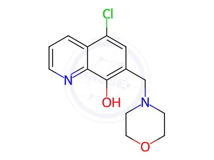 Chemical structure of 5-chloro-7-[(morpholin-4-yl)methyl]quinolin-8-ol