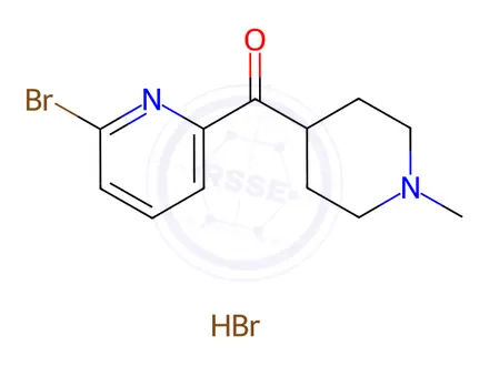 Chemical structure of Methanone, (6-bromo-2-pyridinyl)(1-methyl-4-piperidinyl)-, hydrobromide (1:1)