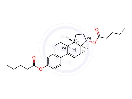 Chemical structure of (8S,13S,14S,17S)-13-methyl-7,8,12,13,14,15,16,17-octahydro-6H-cyclopenta[a]phenanthrene-3,17-diyl dipentanoate