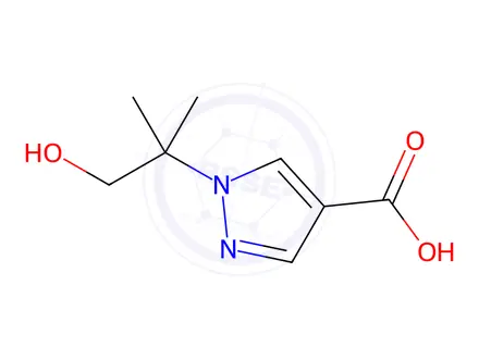 Chemical structure of 1-(1-Hydroxy-2-methylpropan-2-yl)-1H-pyrazole-4-carboxylic acid