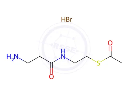 Chemical structure of 2-(2-acetylsulfanylethylcarbamoyl)ethylazanium bromide