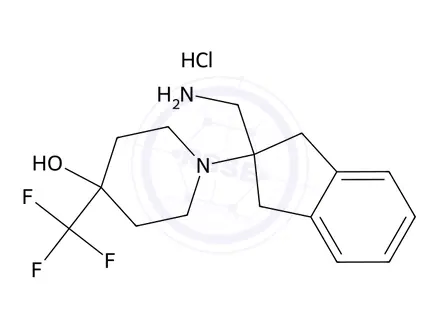 Chemical structure of 1-(2-(Aminomethyl)-2,3-dihydro-1h-inden-2-yl)-4-(trifluoromethyl)piperidin-4-olhydrochloride