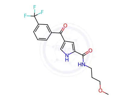 Chemical structure of N-(3-methoxypropyl)-4-(3-(trifluoromethyl)benzoyl)-1H-pyrrole-2-carboxamide