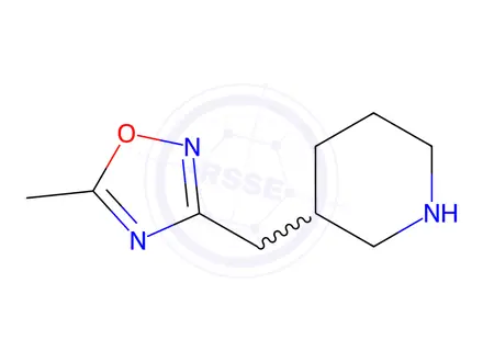Chemical structure of 5-methyl-3-(3-piperidylmethyl)-1,2,4-oxadiazole