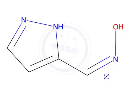 Chemical structure of 1H-Pyrazole-3-carboxaldehyde,oxime(9CI)