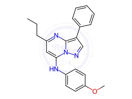 Chemical structure of N-(4-Methoxyphenyl)-3-phenyl-5-propylpyrazolo[1,5-a]pyrimidin-7-amine